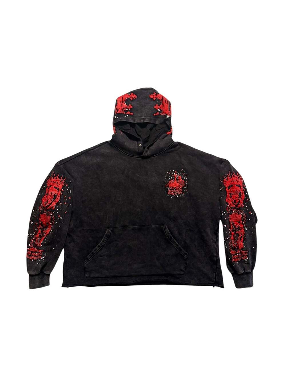 Verselli The Apocalypse Begins At Dusk Graphic Hoodie in Black Wash